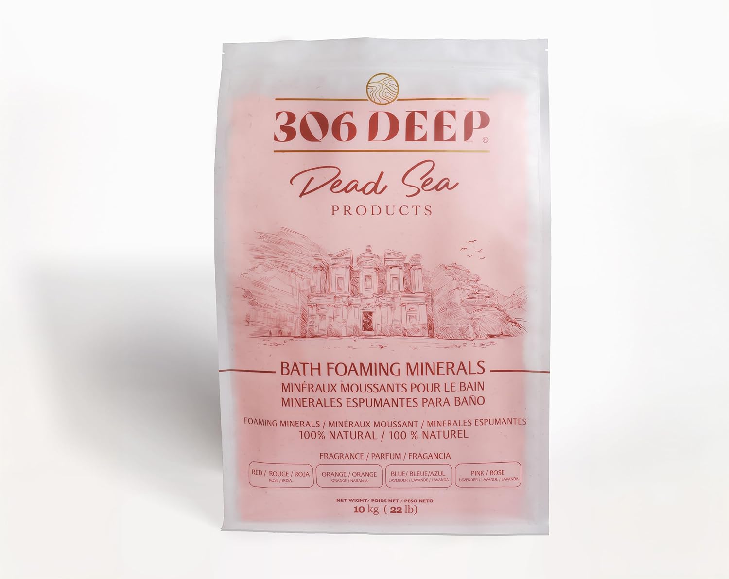 306 Deep Dead Sea Bath Salts Foaming Minerals - Orange Dead Sea Coarse Mineral for Soaking with Orange Essential Oils, Alternative to Magnesium Flakes and Epsom Salt, Relaxing Bath Products
