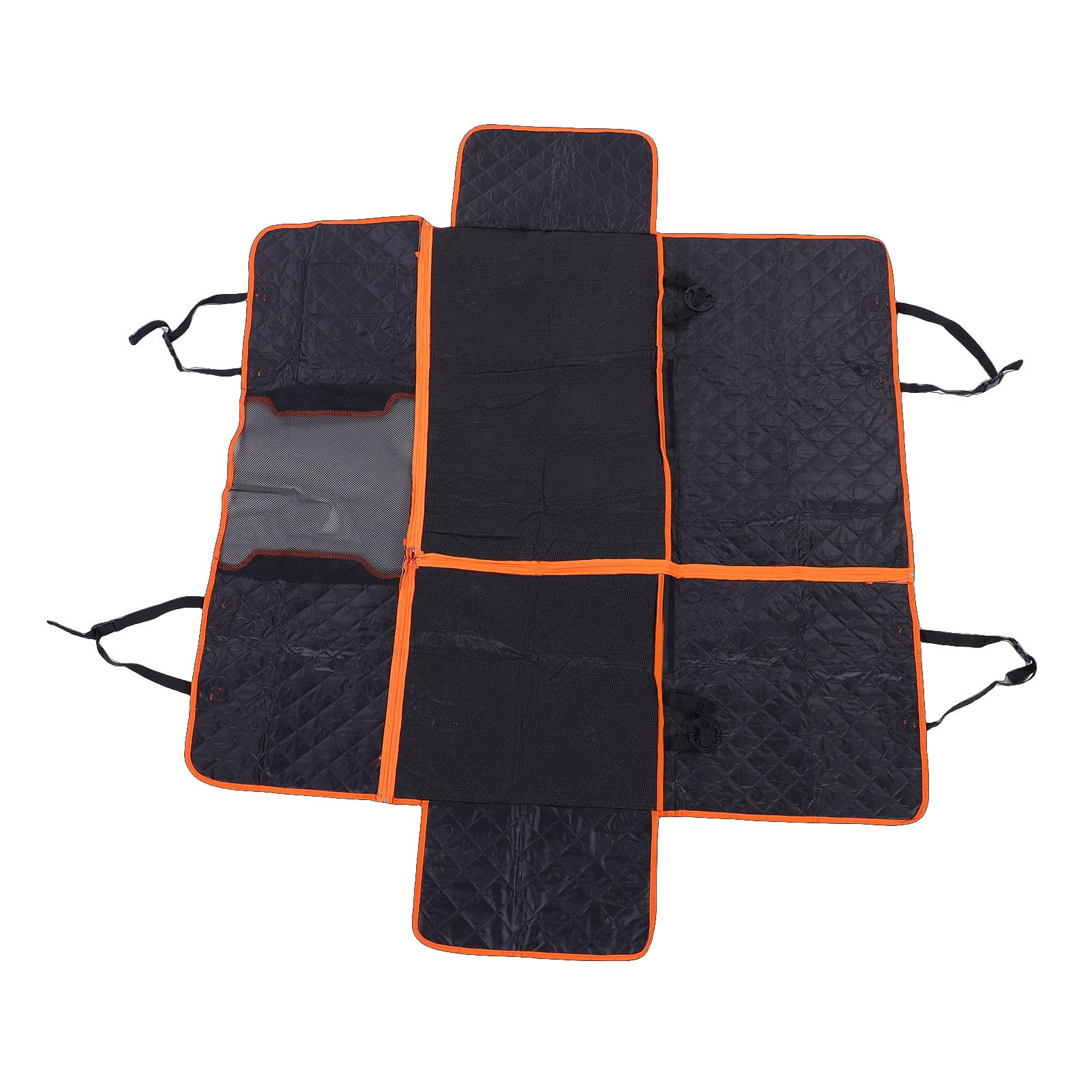 Funda para Asiento de Coche para Perros, Hamaca Impermeable a Prueba de Arañazos con Ventana Transpirable y Material Mejorado, Compatible con Sedanes, Camionetas y SUV, Actúa como (Naranja