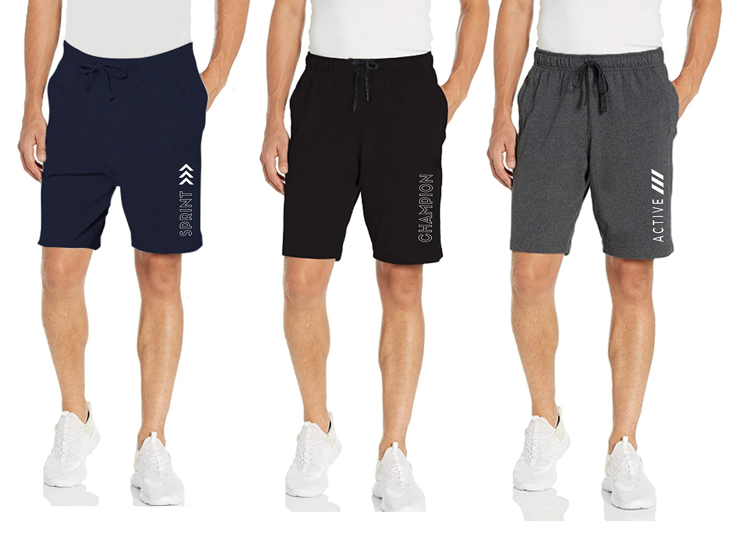 kart black Men's Cotton Knee Length Casual Regular Fit Shorts | Pack of 3 (MS-antimilactve-blkchampon-nvysprnt-XXL)-picture-15