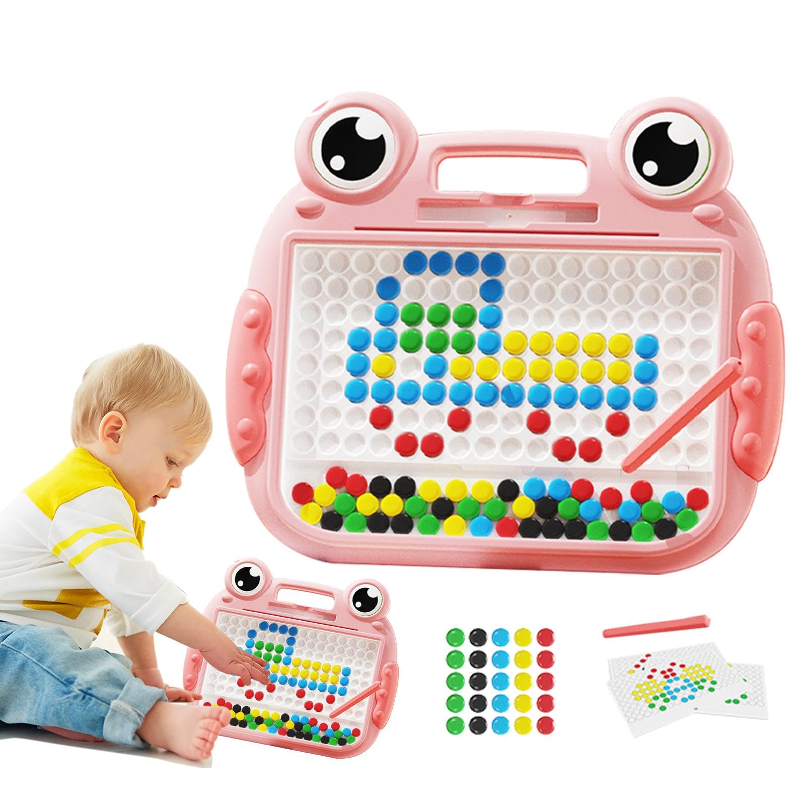 Tavolo da disegno magnetico per bambini,Tavolo da disegno magnetico, Simpatico tappetino per doodle con magnete a forma di rana, Giocattoli magnetici da tavolo Doodle per ragazze e ragazzi, giocattolo