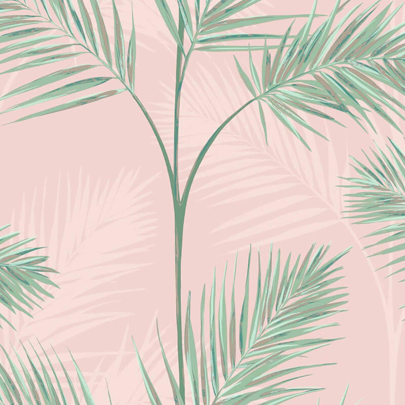 Yöl Pink-Fd42680 Pink South Beach Palm Wallpaper Metallic Tropical