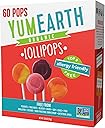 YumEarth Organic Pops Variety Pack, 60 Fruit Flavored Favorites Lollipops, Allergy Friendly, Gluten Free, Non-GMO, Vegan, No Artificial Dyes