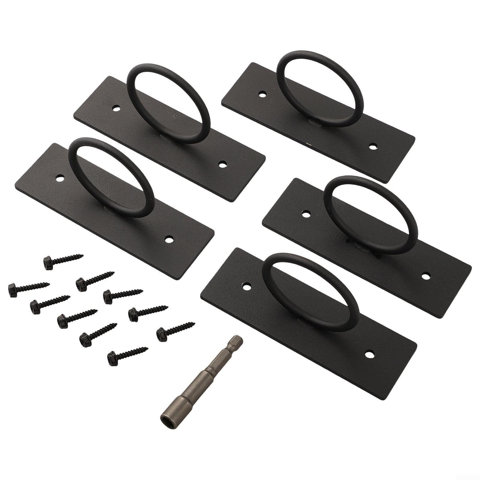 Support de corde en acier inoxydable circulaire noir pour barrière extérieure