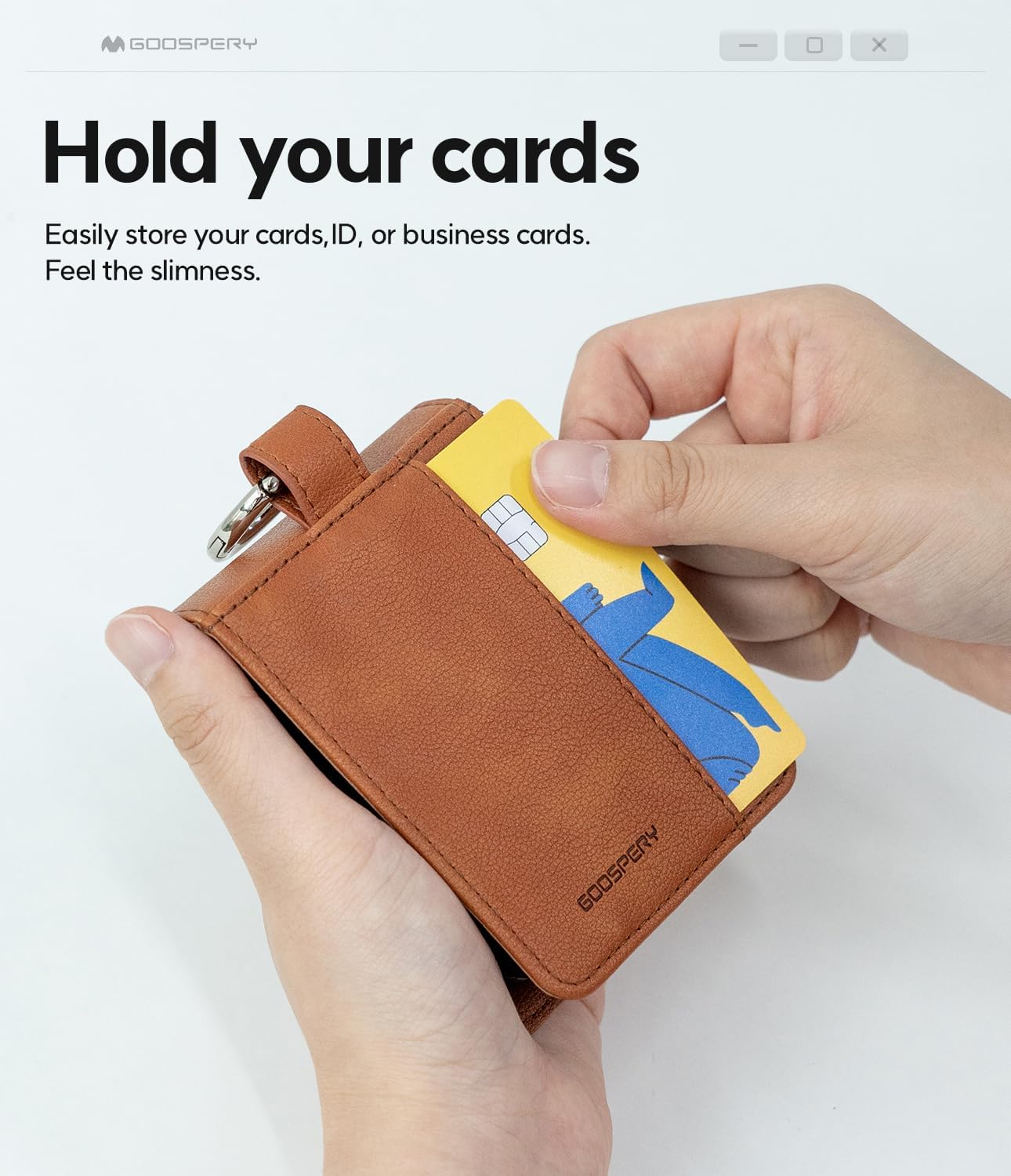 GOOSPERY Basic Diary Compatible with Samsung Galaxy Z Flip 5 Case, Card Holder, Pocket Storage, Premium PU Leather, Key Ring Wallet Cover - Brown