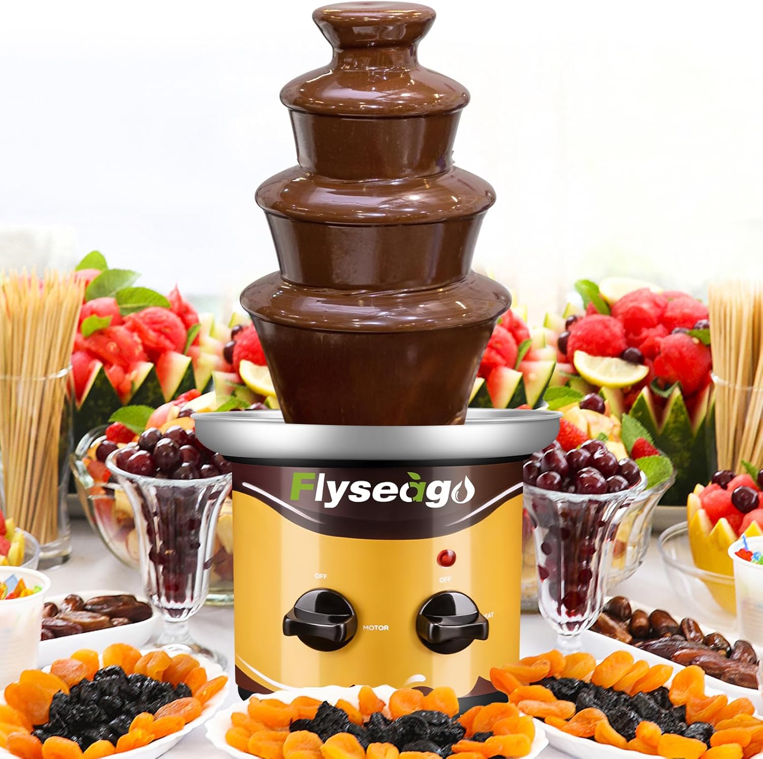 Fondue Fountain Machine,3 Tiers Tiers s s Finely Tuned Performance