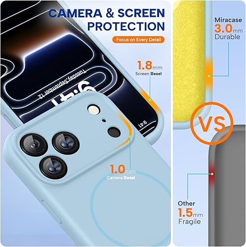 Miniatura 466 de Miracase - Funda diseñada para iPhone 11 con protector de pantalla, funda de goma de silicona líquida, protección total contra caídas y a prueba