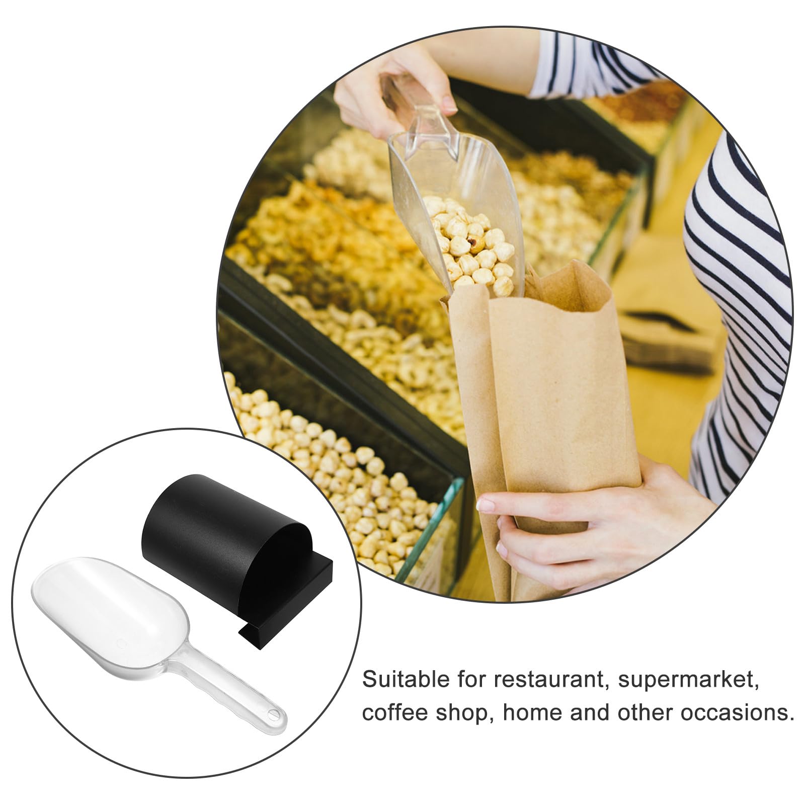 Toyvian Set de Pelle à Glaçons et Cuillère à Farine en Plastique Abs avec Poignée Confortable, Design Multifonctionnel, Organisateur Suspendu, Cuisine Professionnelle et Réutilisable