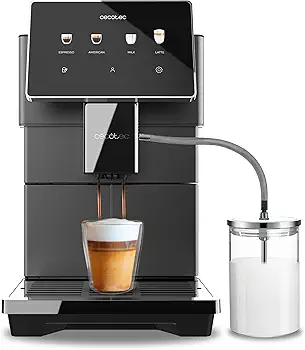 Cecotec Cafeteras Superautomática Cremmaet Tempo, Cafetera Superautomática Con Pantalla Tft de 7", 13 Recetas de Café, 6 Perfiles de Usuario, 1350 W de Potencia, 19 Bares de Presión,