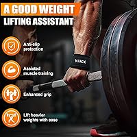 Vista 3 de VEICK Weight Lifting Wrist Straps for Weightlifting Hand Wraps Support Lifters Deadlift Straps for Gym Workout Strength Training Men Women (Pair)