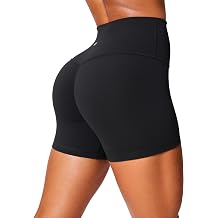 CRZ YOGA Secretsculpt Butterlift Biker Shorts 4" - No Front Seam High Waisted Womens Workout Gym Booty Scrunch Butt