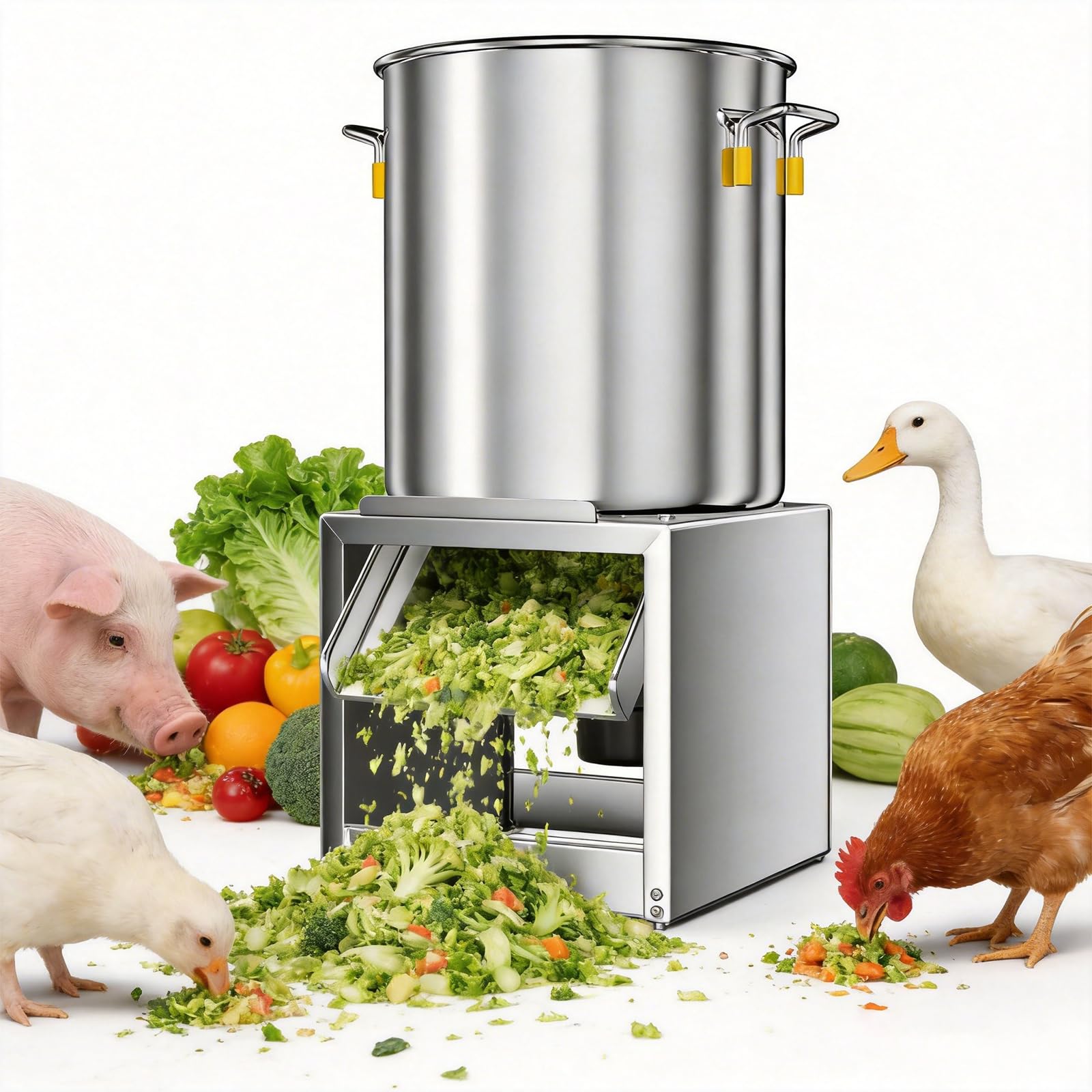 ZTGL Small Household Poultry Feed Processor, Professional Veggie Shredder Grater, Stainless Steel Vegetable Cutter, 3500rpm Fast Slicing For Efficient Feeding Of Chickens,1800W