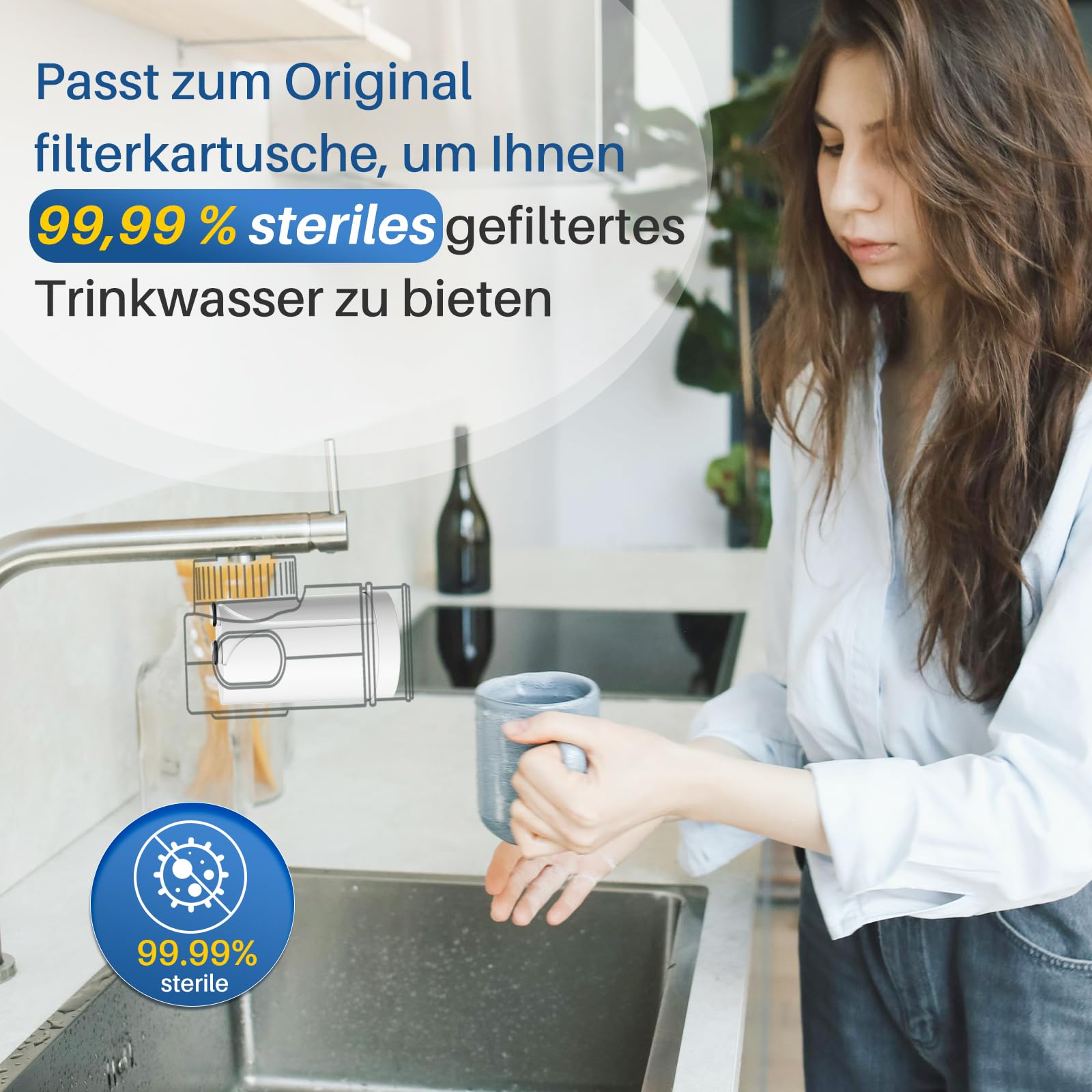 GOLDEN ICEPURE Brita On Tap Pro V-MF für brita wasserfilter wasserfilter für den wasserhahn (600l), 4er-Packung