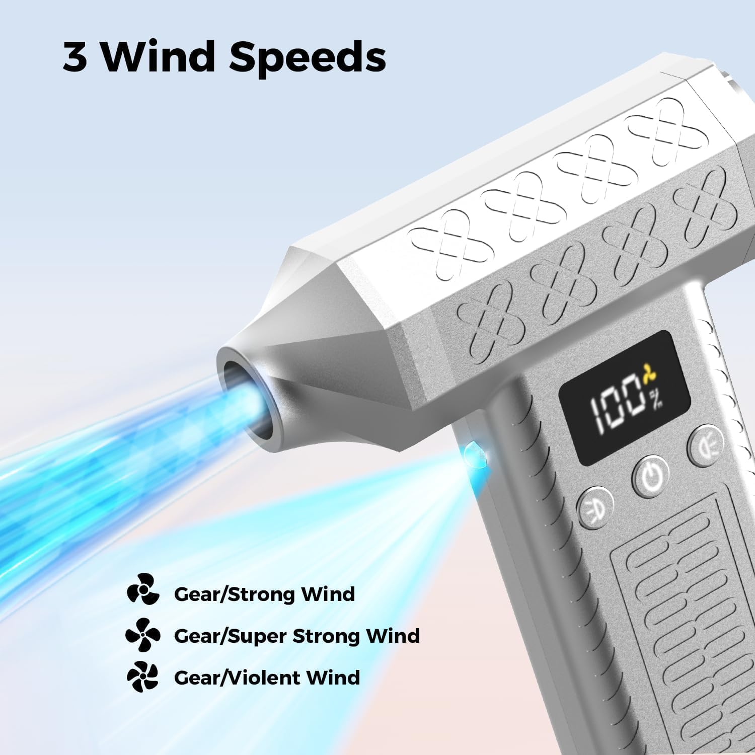 Spolverino ad aria compressa con display 300000RPM Kit di pulizia elettrico 3 marce Carica di tipo C regolabile Ricaricabile 10000Pa Aspirapolvere portatile per la pulizia della tastiera PC Auto