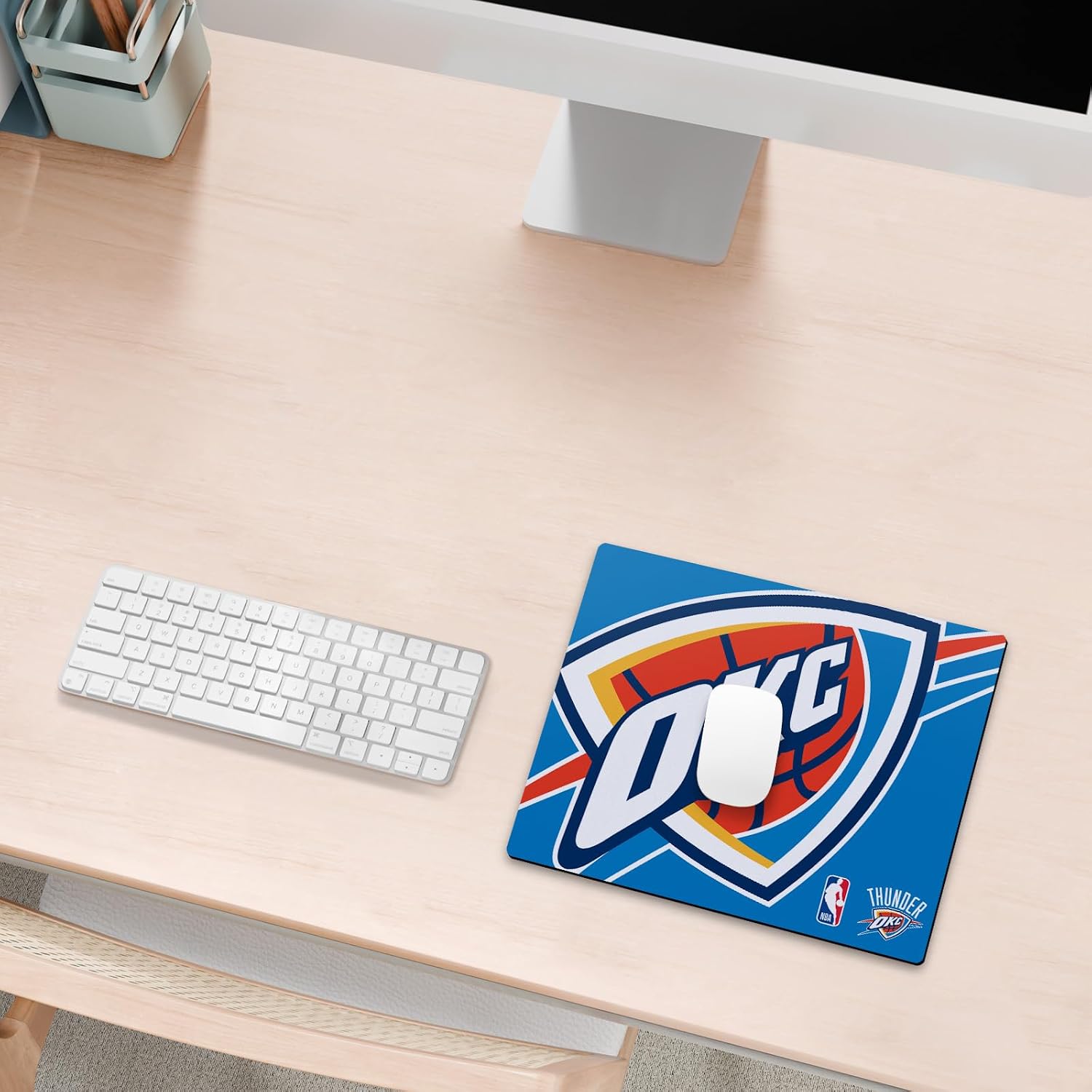 Head Case Designs Officially Licensed NBA Oversized Oklahoma City Thunder Logo 9.84 x 11.81 x 0.12 inches (250 x 300 mm) - S Gaming Office Desk PC Keyboard Mouse Mat Pad image 4