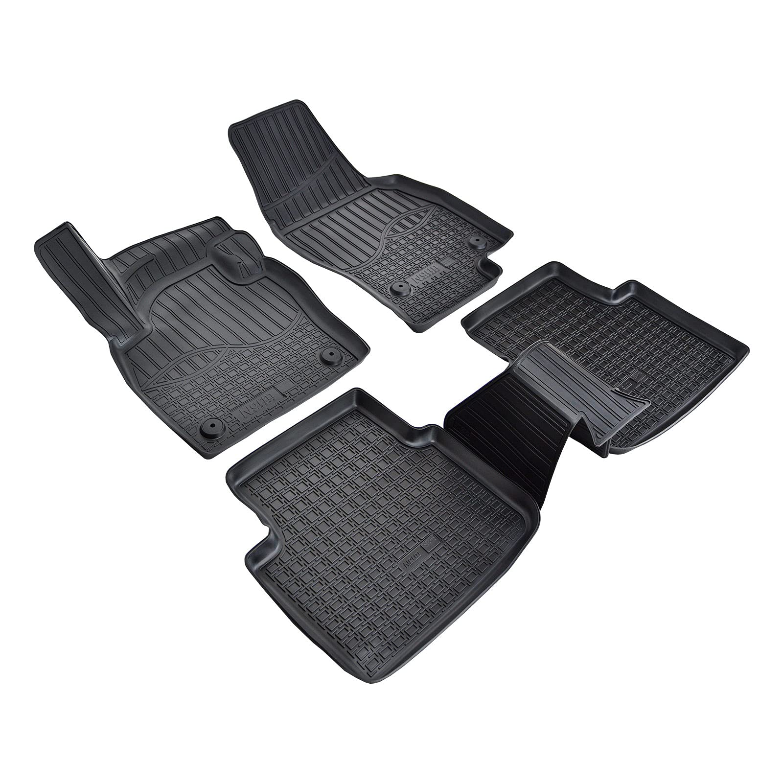 Norm Liners 3D Gummimatten passend für Skoda Kamiq ab 2019 5tlg, Allwetter TPE Fußmatten mit hohem Rand Passform rutschfest Geruchsneutral Schwarz