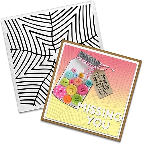 Threetols Carpeta de impresión texturizada en 3D en relieve, carpeta de grabado de fondo de pentagrama para hacer tarjetas, marco de línea, álbum de