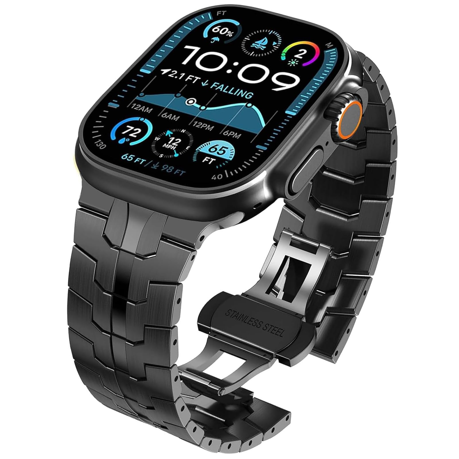 WINGLE Grade 2 Titanium Bands for Apple Watch Band Ultra 3/2/1 Band 49mm Series 11 10 46mm 45mm 44mm 42mm SE 3/2/1 Series 9 8 7 6 5 4 3 Men, Classy