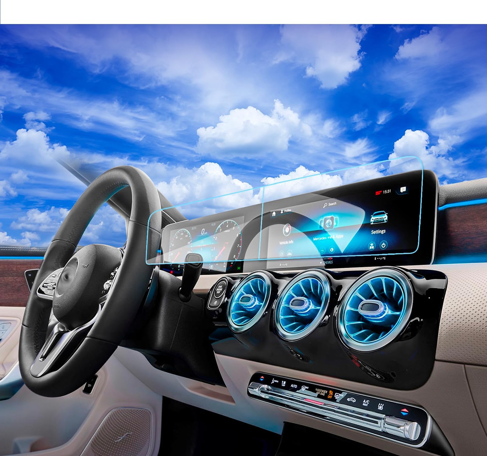2025 2026 Mercedes Benz EQB GLB GLA CLA250 Screen Protector for 2020-2023 2026 Mercedes CLA GLB CLA250 2022-2024 Benz EQB 10.25 Inch TouchScreen Tempered Glass 2023 Mercedes Accessories-2p