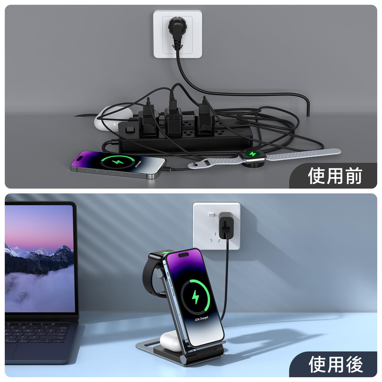 Amazon.co.jp: Bolvunes ワイヤレス充電器 折りたたみ式 正規認証品