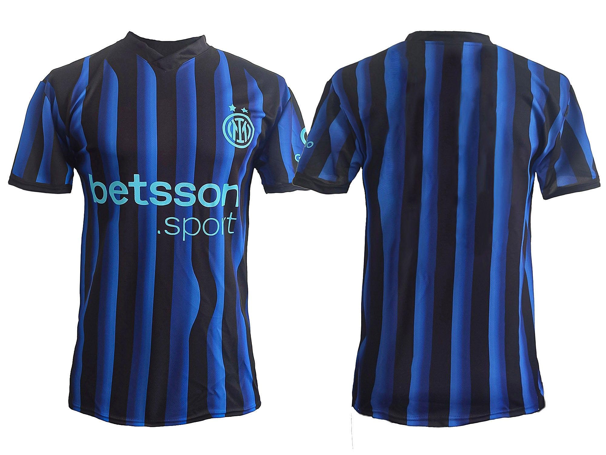Inter Maglia Calcio Personalizzabile con Nome e Numero | Nuova Maglietta Nero Azzurra Replica Ufficiale Seria A 2025/2026 PS 41412