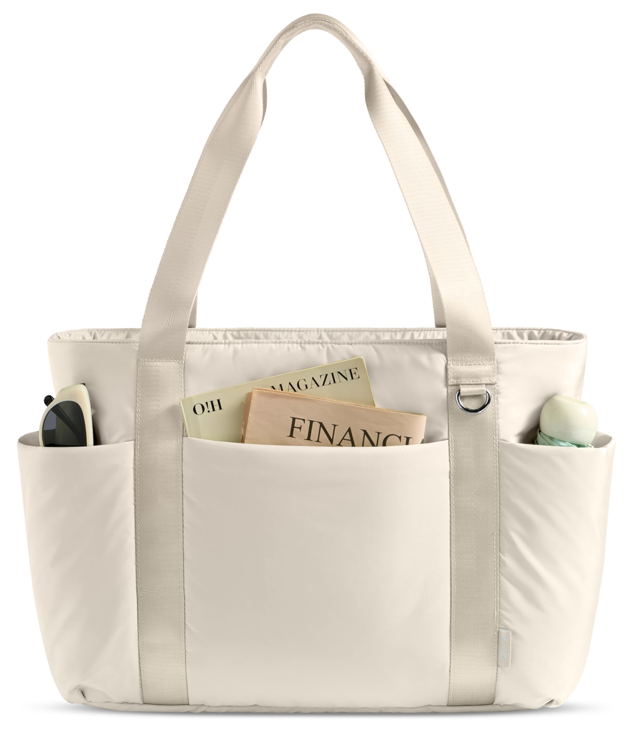 Puffer Tote Bag for Women with Zipper Lightweight Work Bags for Women Shoulder Bag with Compartments for Travel