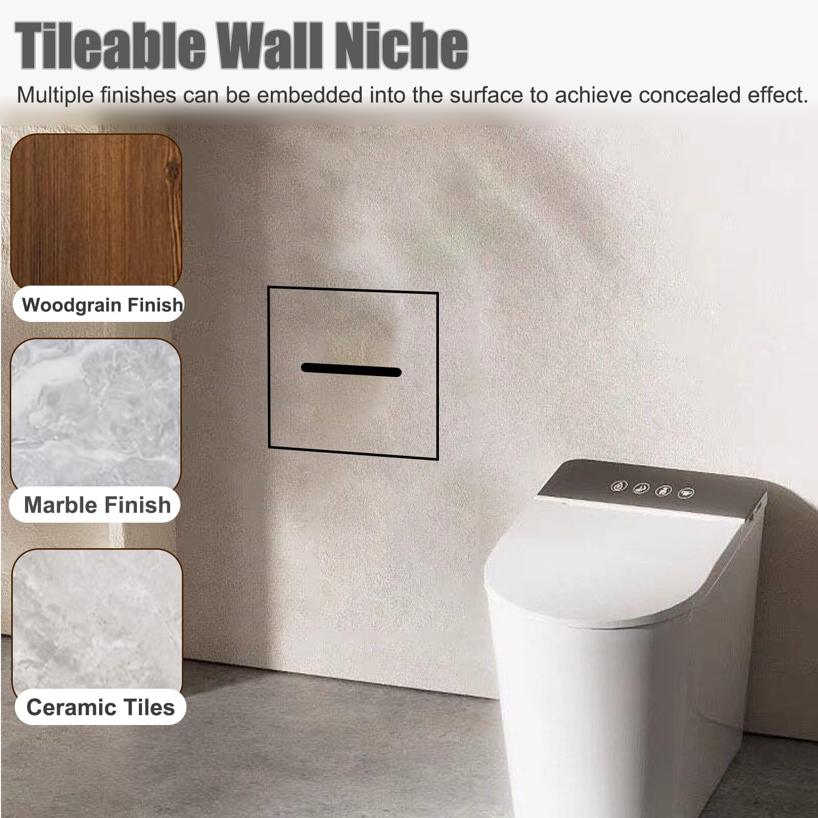 Nicchia Doccia Incasso Porta Carta Igienica Piastrellabile da Incasso Piccolo, Mobiletto Nascosto da Incasso a Parete per Bagno/Nicchia, Distributore di Carta Igienica in Acciaio Inox(Greige)