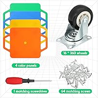 Vista 4 de 4 piezas de patinete deportivo con asas de plástico ruedas de plástico para patineta de piso, tabla de patinete para niños, gimnasio, actividades al