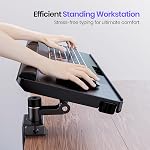 Klearlook Upgraded Adjustable Keyboard Tray for Above Desk & Under Desk Use - Ergonomic Sit-Stand Keyboard Riser with 360° Rotation, 24.4"×10" Keyboard Stand with Wrist Rest & Storage Drawer - Black