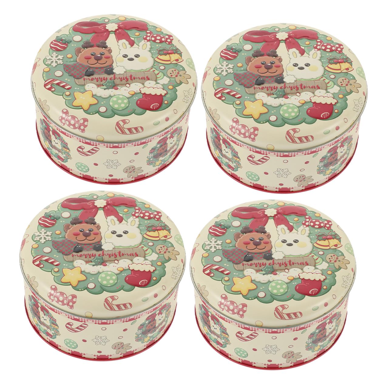 Boîtes à Biscuits de Noël Gatuida en Métal avec Couvercles pour Bonbons