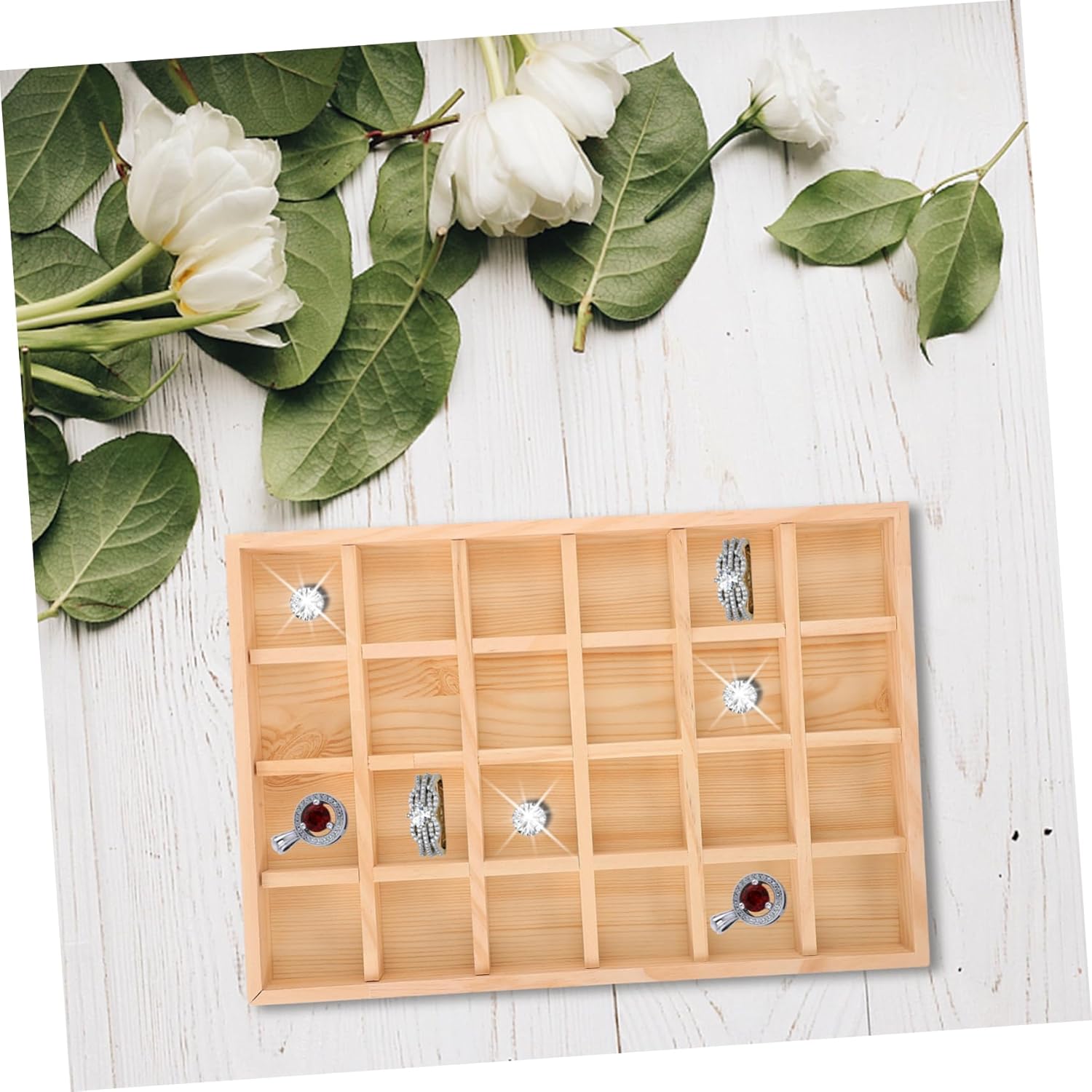 BESPORTBLE Stackable Jewelry Display Tray Slot Organizer for Earrings Bracelets Necklaces Elegant Storage for Home Retail Trade Shows Prevents Scratches Damage