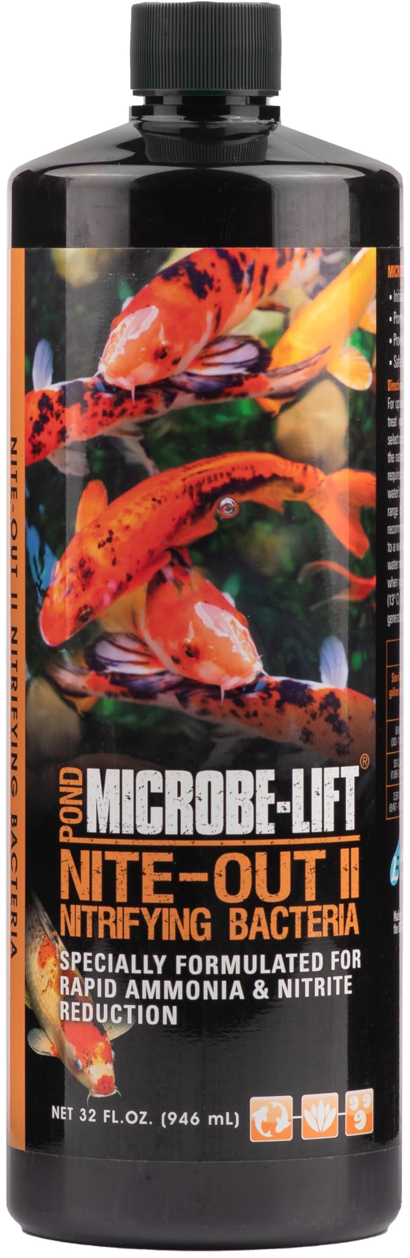 MICROBE-LIFT Nite-Out II Water Cleaner for Outdoor Ponds and Water Gardens, Rapid Ammonia and Nitrite Reduction (32 Ounces)