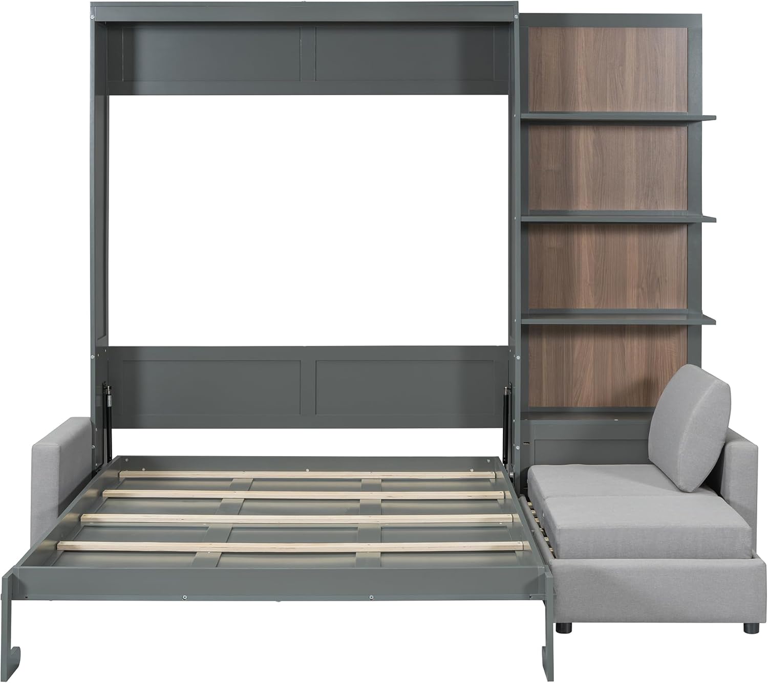 Harper & Bright Designs Queen Size Murphy Bed in its compact sofa configuration.