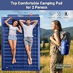 Double Camping Sleeping Pad,Elegear CumbreX™Self Inflating Air Sleeping Mat 5.5" with Pillow Built-in Foot Pump, Inflatable Camping Mattress Compact for Tent,Cot Backpacking,Hiking,Camping,Travel,Blue