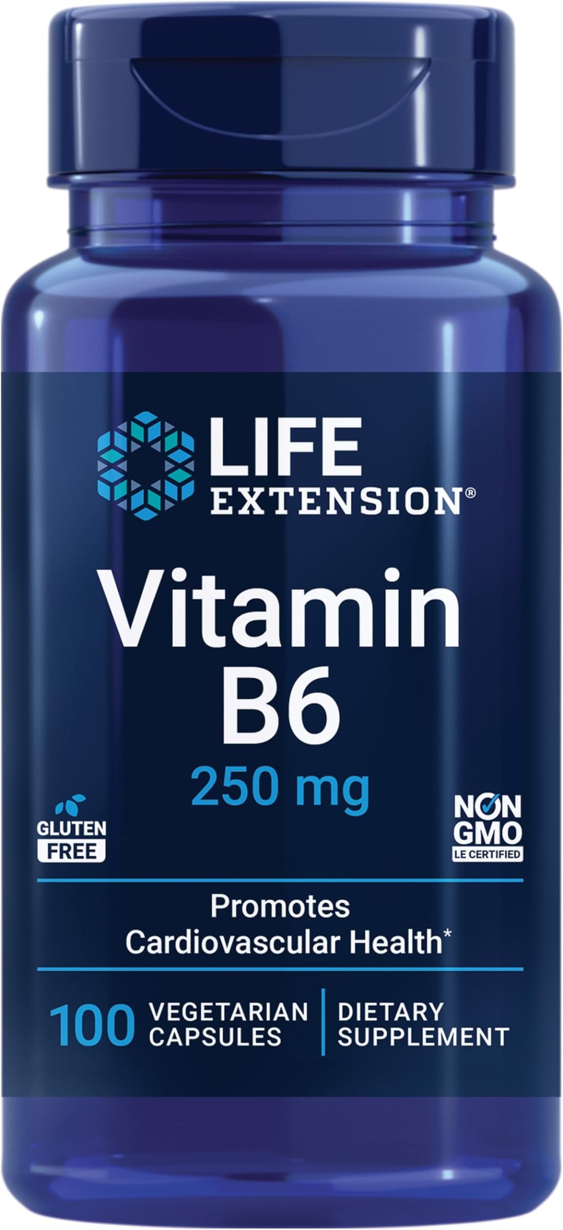 Vitamin B6 (250mg, 100 Vegetarian Capsules)