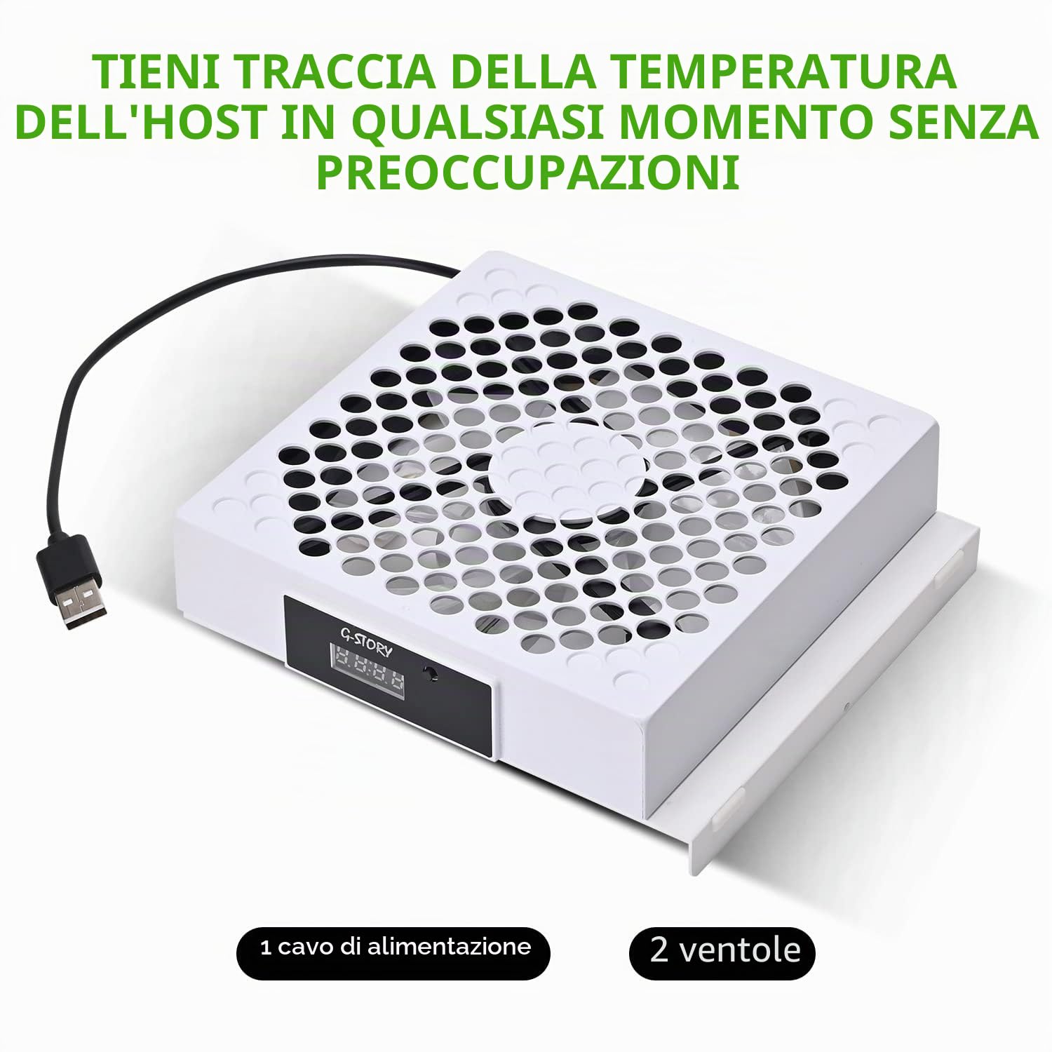 G-STORY Ventola di raffreddamento per Xbox Series S con velocità della ventola automatica regolabile in base alla temperatura, display a LED, raffreddamento ad alte prestazioni, basso rumore, 3