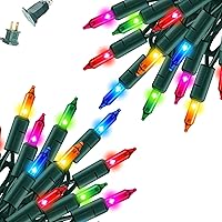 Vista 19 de Dazzle Bright Mini cadena de luces azules de Navidad, 20 pies, 100 luces incandescentes impermeables enchufables, decoraciones de Navidad