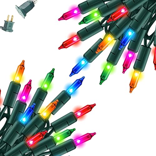 Dazzle Bright Luces de Navidad, 40 pies, 200 unidades, incandescentes, impermeables, mini luces enchufables, decoraciones de Navidad conectables disponible en Yaxa Peru