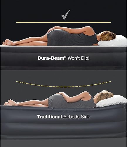 Vista 12 de Intex 64757E Dura-Beam Colchón de aire Downy estándar: Fiber-Tech - Tamaño individual - Altura de la cama de 10 pulgadas - Capacidad de peso de 300