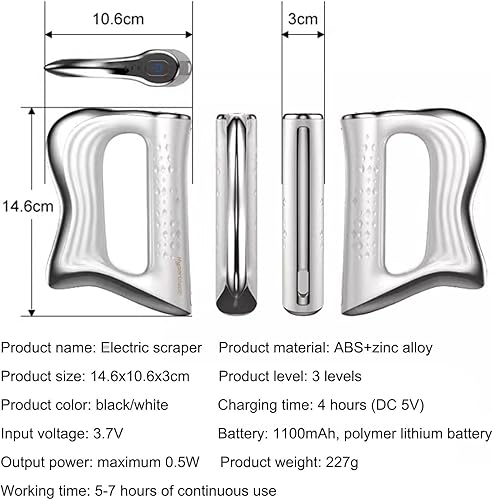 Miniatura 7 de NICHOY Masajeador eléctrico de fascia, músculo raspador Guasha, presión de liberación relajante, pistola facial eléctrica Masaje de micro corriente,