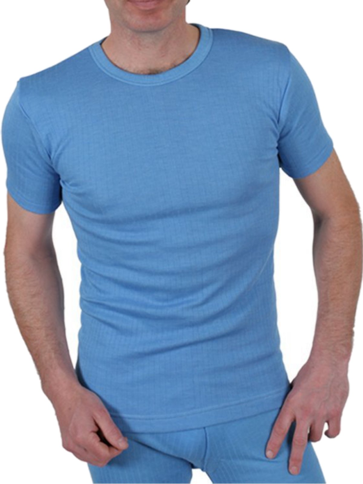 Hduk Mens Thermal Underwear Men's Blue Quality Thermal Short Sleeve Top/T-Shirt/Underwear - Available In White/Blue/Charcoal And In Sizes Small/Medium/Large/X Large/Xx Large (X Large 44-46" (112-117 Cms), )