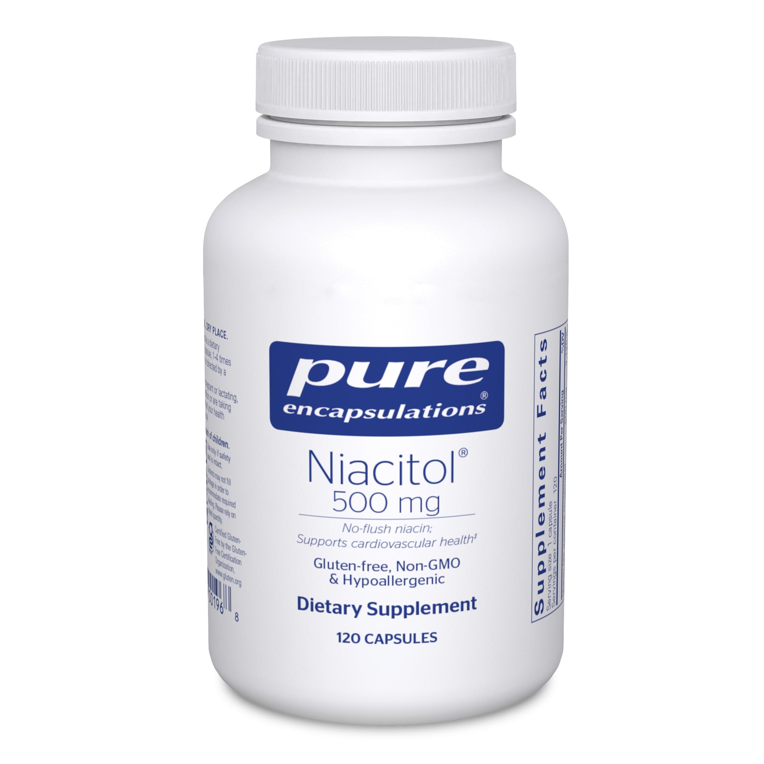 Niacitol 500 mg | Hypoallergenic No-Flush Niacin to Support Digestion, Hormone Synthesis, and Tissue Formation | 120 Capsules