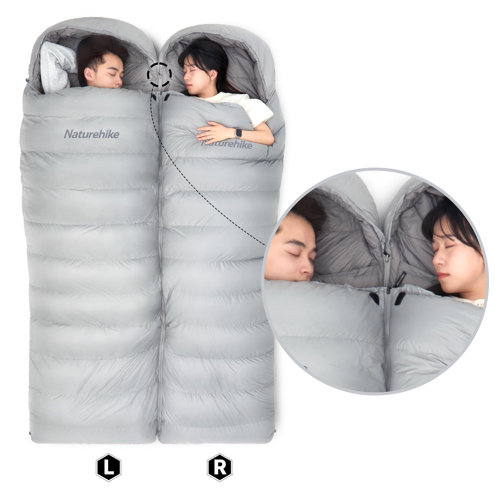 Naturehike Schlafsack 670 FP Daunen Baumwolle Schlafsack für Erwachsene Mumienschlafsack Ultraleichter Tragbar Schlafsack für Outdoor Camping Wandern Sport & Freizeit