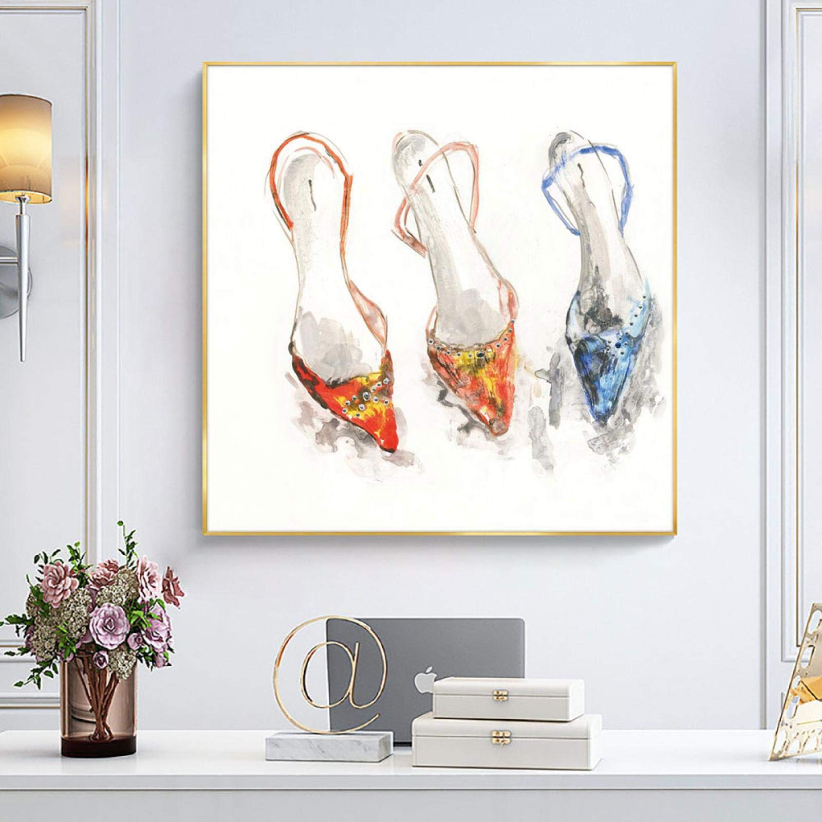 Amazon｜抽象ハイヒールの靴ファッションキャンバス上の壁の芸術の絵画
