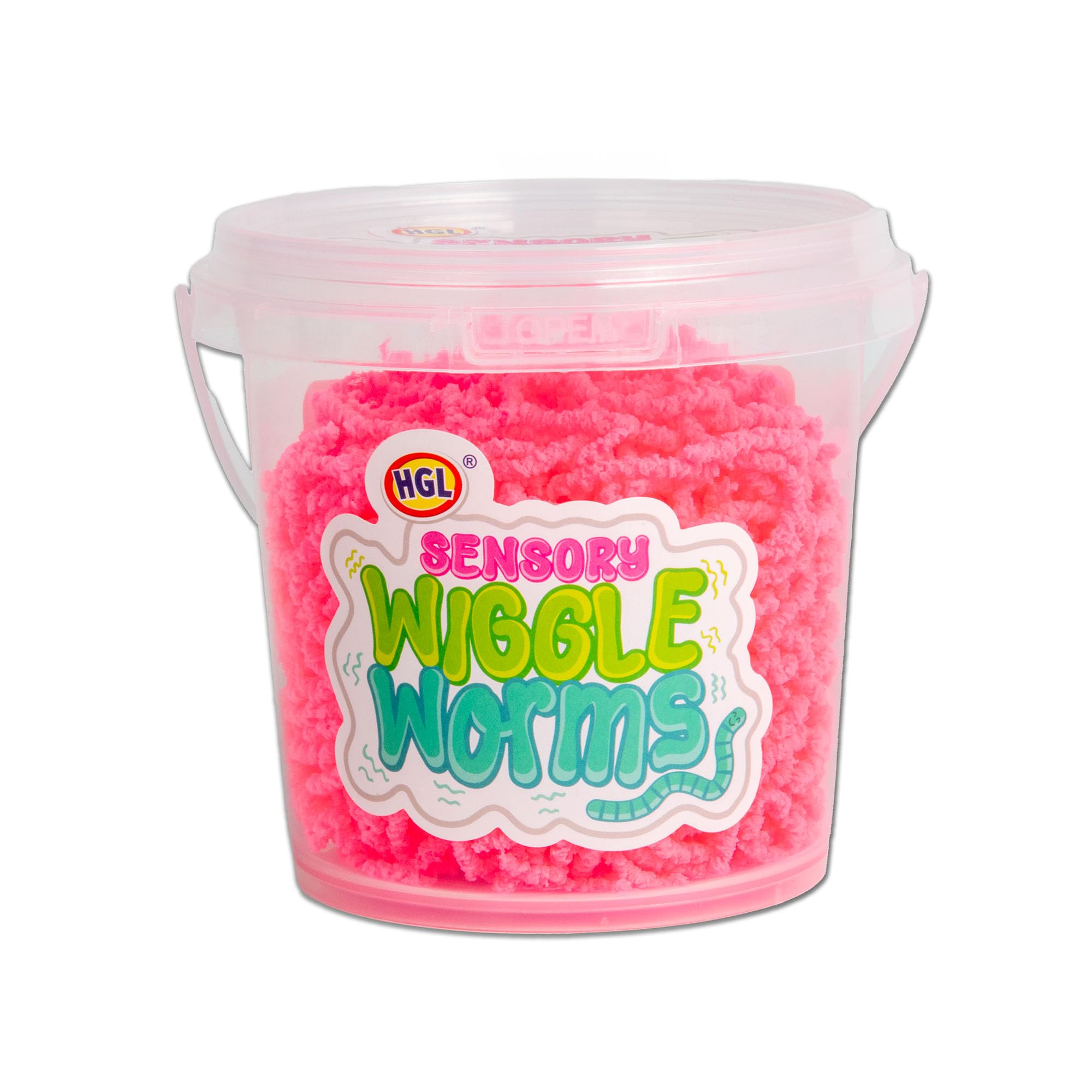 HGL Sensory Wiggle Worms – Stretchy Tactile Sensory Fidget Toy Tub - 1 Colour sent at Random
