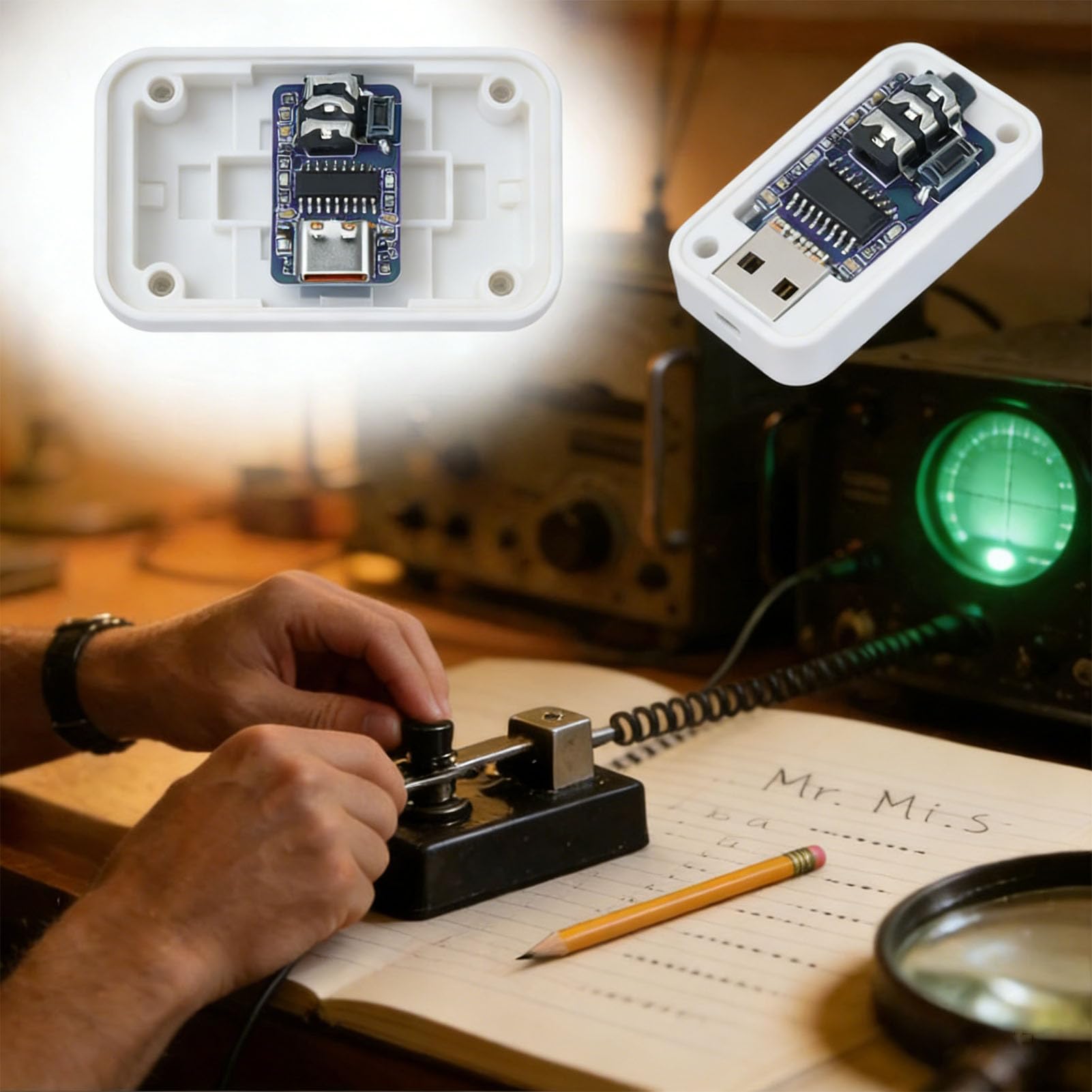 Dispositivo USB per Esercitarsi, Spina CW Key Trainer da 3,5 Mm, Migliora le abilità del Codice Morse, Connessione Perfetta