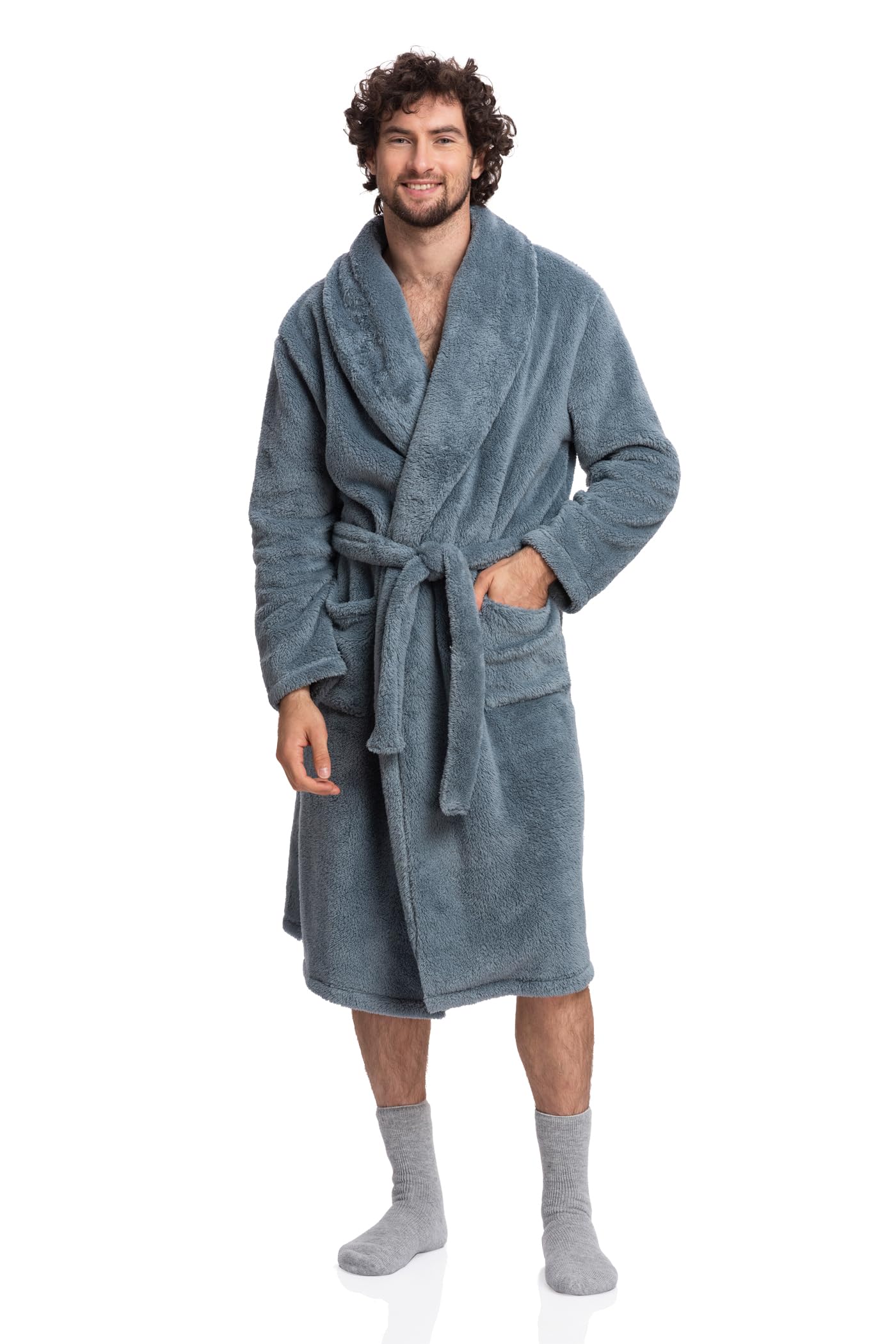 Mad Dog Mens Sherpa Robe Bathrobe For Men Mens Plush Desertcart
