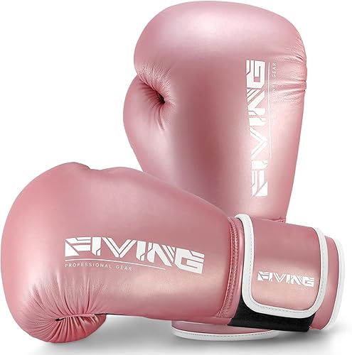 FIVING - Guantes de boxeo para mujer, estilo profesional, para entrenamiento de Muay Thai para Sparring, Kickboxing, buenos para saco de boxeo,