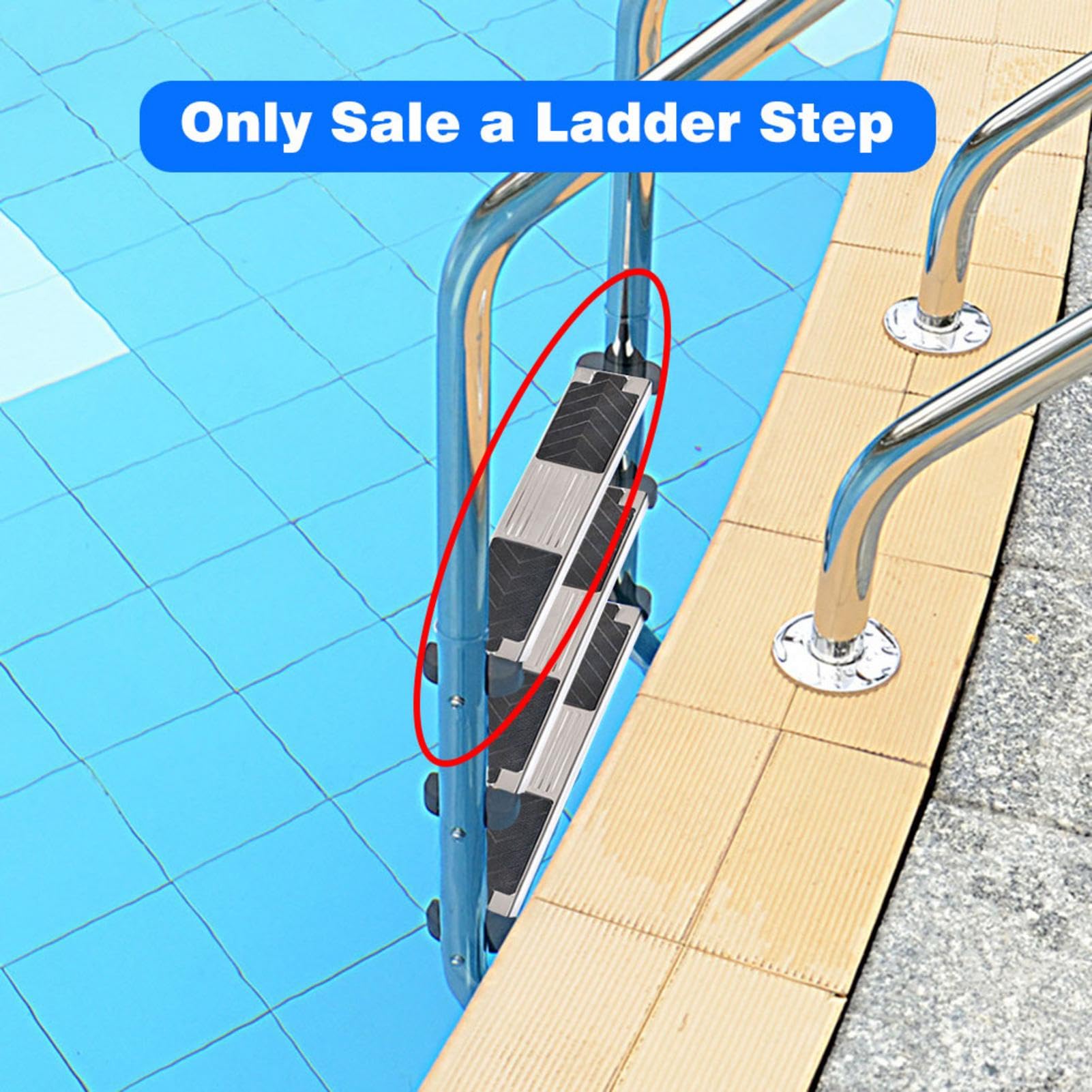 Peldaños De Escalera De Piscina 1 Reemplazo De Escalones De Escalera De Piscina | Peldaño De Escalera De Repuesto De Acero INOX con 2 Tornillos para Escaleras De Piscinas