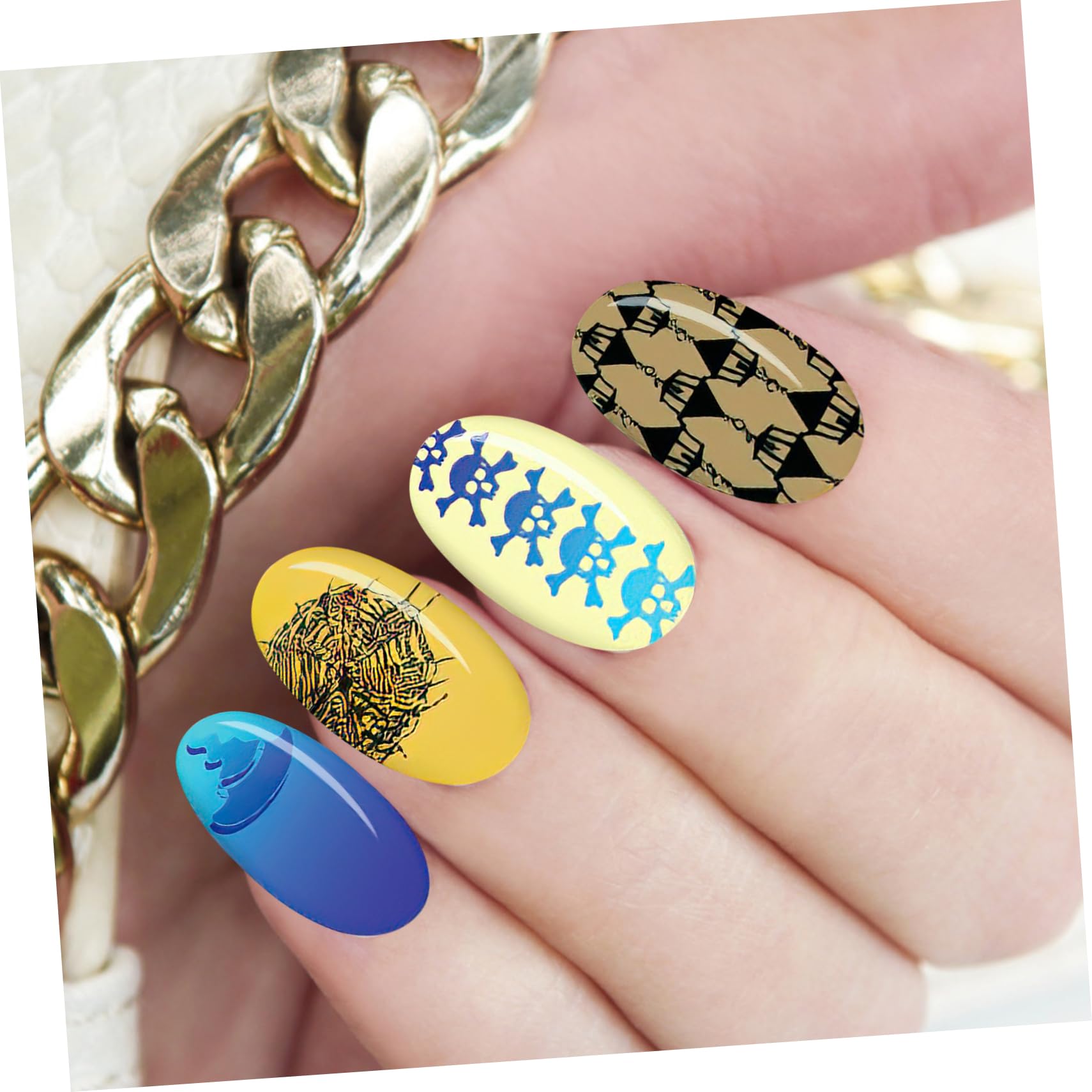 FRCOLOR 8 Hojas de impresión de transferencia de halloween manicura accesorios de arte de de hallowee estampador de de flores kit de estampado de juego de