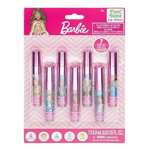 Barbie Brillo Labial Vegetal 7 uds Niñas Regalo Fiesta